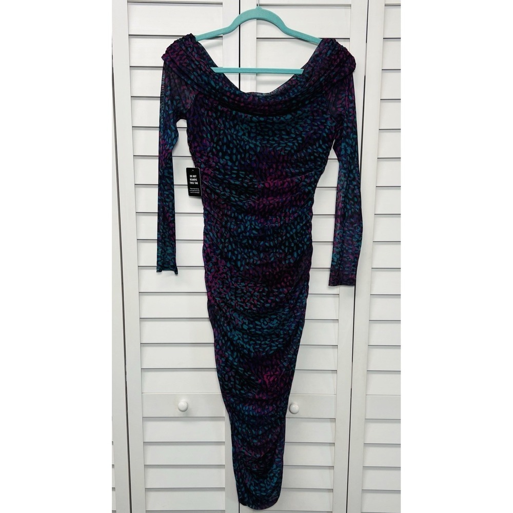 Express Multicolor Off-Shoulder Dress - Picture 10 of 10